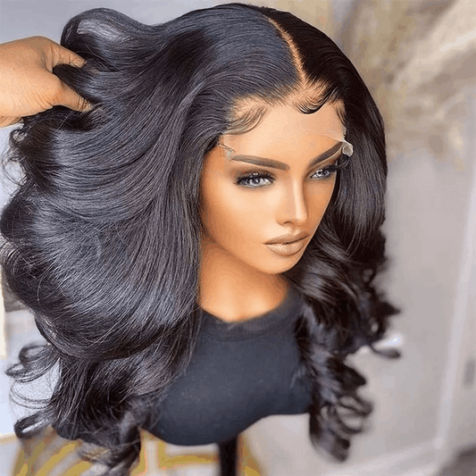 Body Wave Lace Part Wigs 100% Virgin Hair Realistic Human Hair Wigs 180% Density