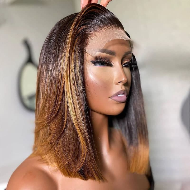 ombre highlighted wigs invisible lace wigs