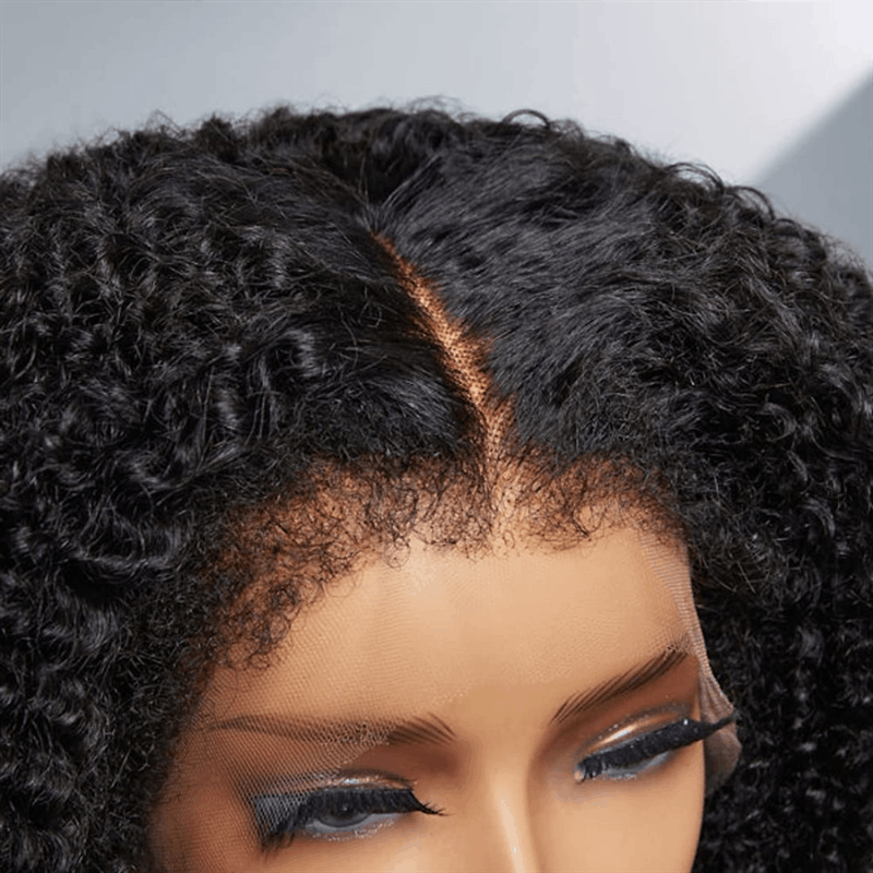 Flash Sale 4C Kinky Edges Wigs 180% Density Kinky Curly 5×5/13×4 Lace Wigs With Realistic Hairline