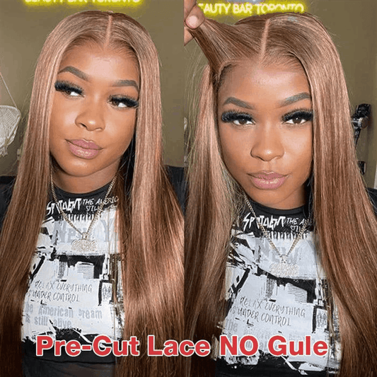 honey blonde straight pre cut lace wig