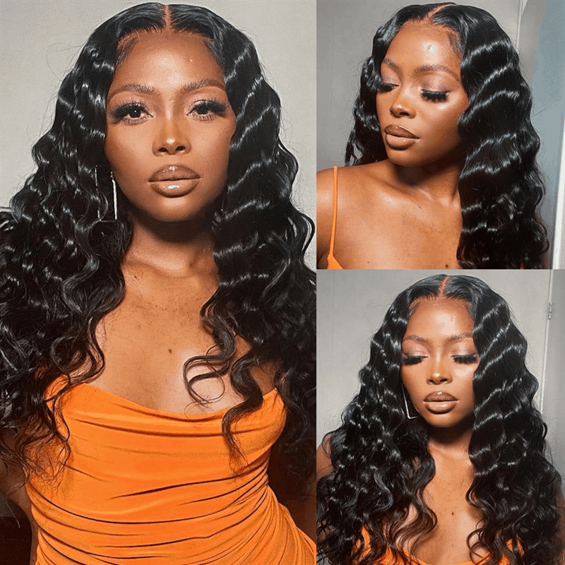 13×6 Skinlike Real HD Lace Front Wig Loose Deep Wave Glueless Wig Pre Plucked Human Hair Wig