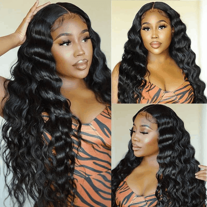 13×6 Skinlike Real HD Lace Front Wig Loose Deep Wave Glueless Wig Pre Plucked Human Hair Wig