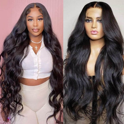 180% Density Long Body Wave 13×6 Lace Frontal Wigs Natural Black Lace Wigs For Sale