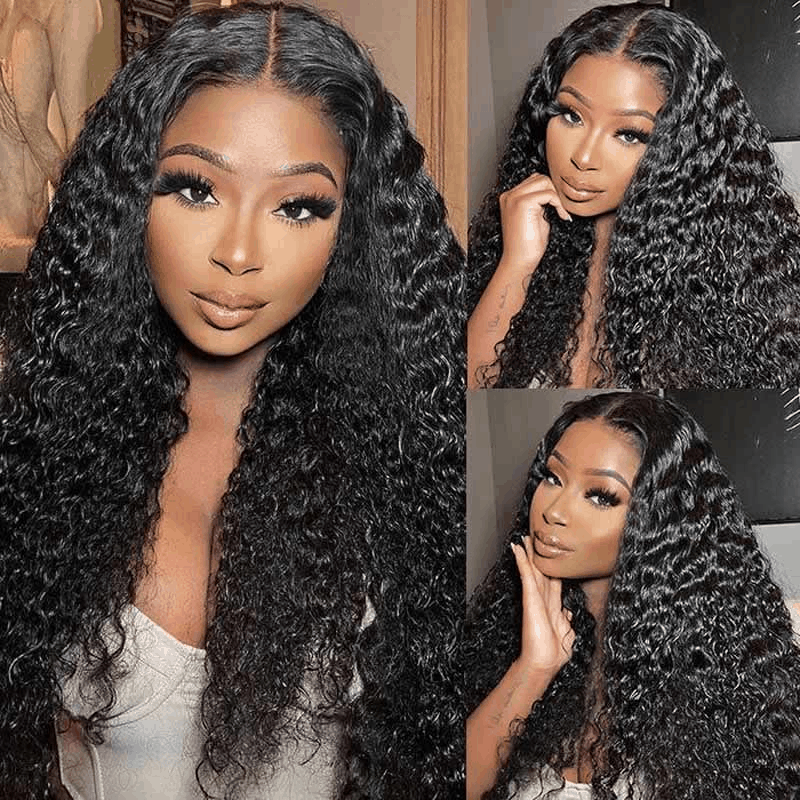4C Edges Water Wave Wig Lace Wig Realistic Hairline 5×5 Transparent HD Lace Closure Wigs