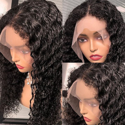 4C Edges Water Wave Wig Lace Wig Realistic Hairline 5×5 Transparent HD Lace Closure Wigs