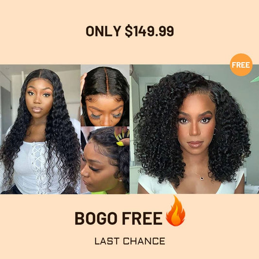 Bogo Free Deep Curly 13×4 Lace And Free Lace Part Bob Jerry Curly Wig