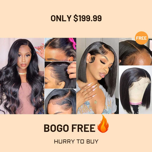Bogo Free Body Wave 13×4 Lace And Free Bob Lace Frontal Wig