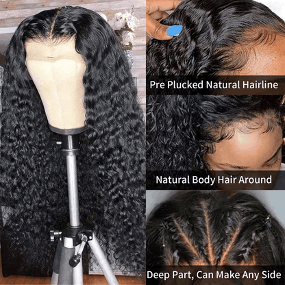 $99 Flash Sale Deep Wave 13×4 Lace Frontal Bouncy Curl Natural Hair Wigs With Baby Hair For Brand Day