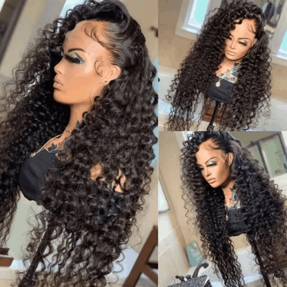 $99 Flash Sale Deep Wave 13×4 Lace Frontal Bouncy Curl Natural Hair Wigs With Baby Hair For Brand Day