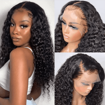 $99 Flash Sale Deep Wave 13×4 Lace Frontal Bouncy Curl Natural Hair Wigs With Baby Hair For Brand Day