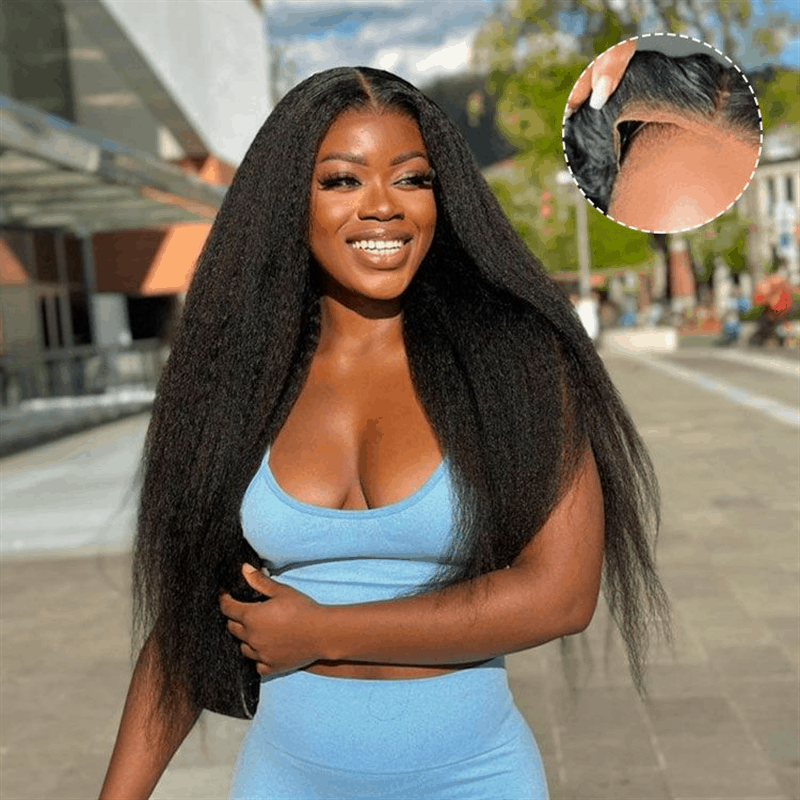 $99 Flash Sale Kinky Straight Wear Go Pre Cut Lace 5×5 Lace Closure Glueless Wig For Brand Day