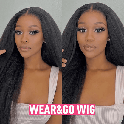 $99 Flash Sale Kinky Straight Wear Go Pre Cut Lace 5×5 Lace Closure Glueless Wig For Brand Day