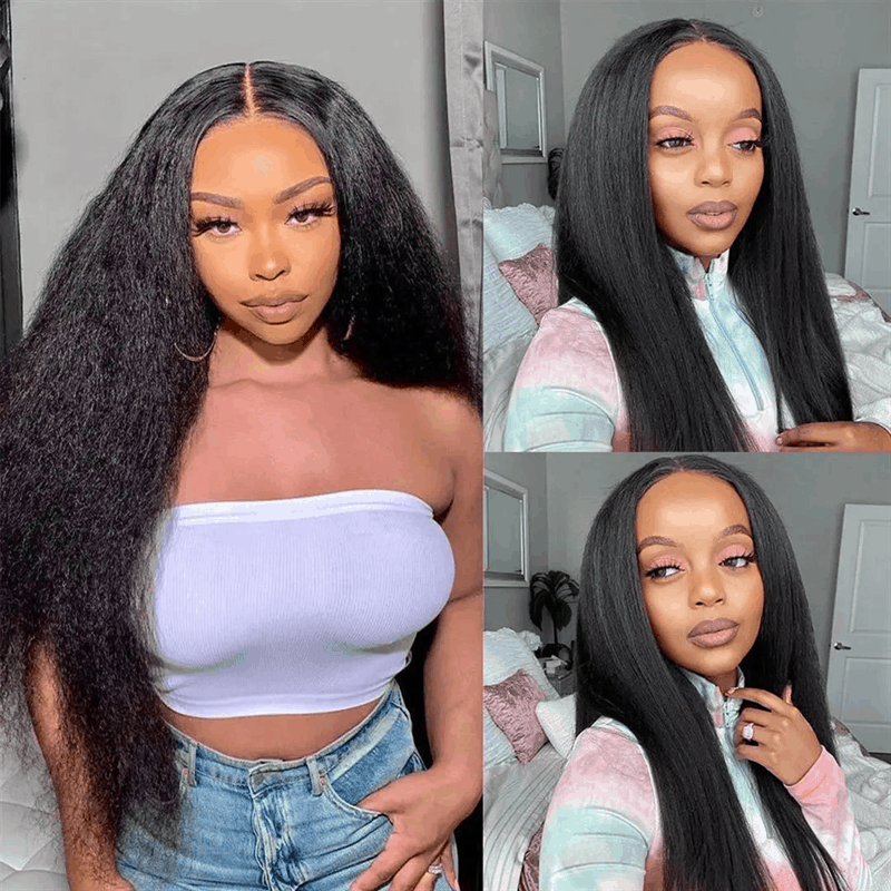 $99 Flash Sale Kinky Straight Wear Go Pre Cut Lace 5×5 Lace Closure Glueless Wig For Brand Day