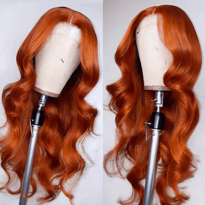 $99 Flash Sale Orange Ginger Body Wave 4×4 Lace Wig Colored Human Hair Wigs For Brand Day