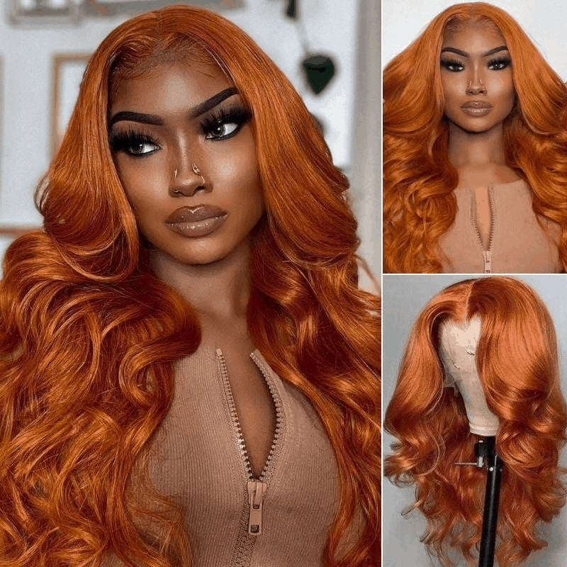 $99 Flash Sale Orange Ginger Body Wave 4×4 Lace Wig Colored Human Hair Wigs For Brand Day