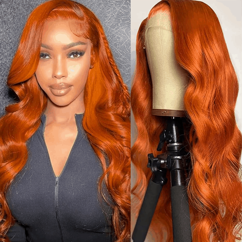 $99 Flash Sale Orange Ginger Body Wave 4×4 Lace Wig Colored Human Hair Wigs For Brand Day