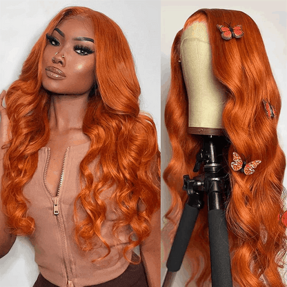 $99 Flash Sale Orange Ginger Body Wave 4×4 Lace Wig Colored Human Hair Wigs For Brand Day