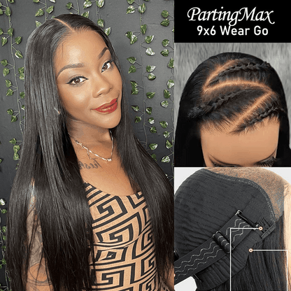 9×6 Parting Max Lace Straight And Body Wave Wear Go Glueless Mini Knots All Day Comfort Fit Wig