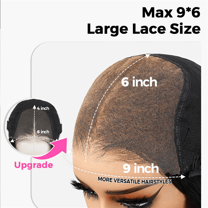 9×6 Parting Max Lace Straight And Body Wave Wear Go Glueless Mini Knots All Day Comfort Fit Wig