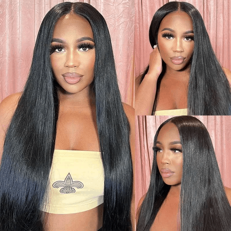 Affordable 4×4 And 13×6 Lace Frontal Wig Pre Plucked Thick Human Hair Wigs Straight 180% Density