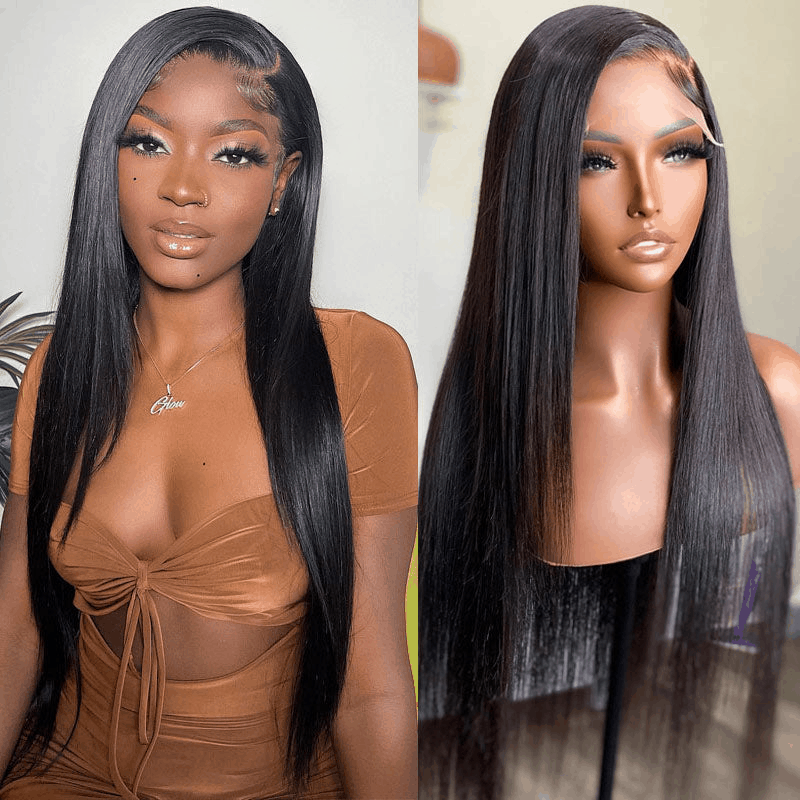 Affordable 4×4 And 13×6 Lace Frontal Wig Pre Plucked Thick Human Hair Wigs Straight 180% Density