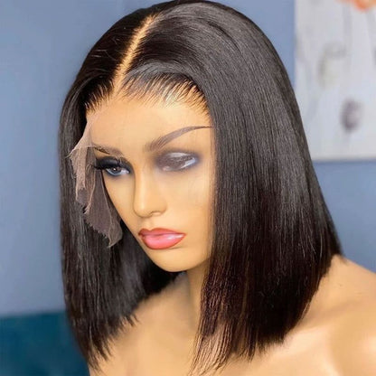 Affordable Straight Bob Wig 5×5 Lace Closure Wig Short Bob Wig 180% Density Human Hair Wig