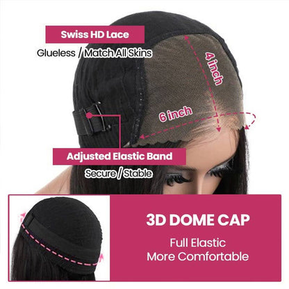 glueless HD lace wig with 3d dome cap