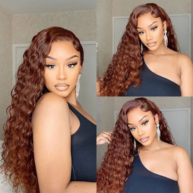 easy to wear wig reddish brown color wig