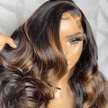 Anniversary Sale Balayage Body Wave 5×5 Lace And 13×4 Lace Honey Blonde Wig