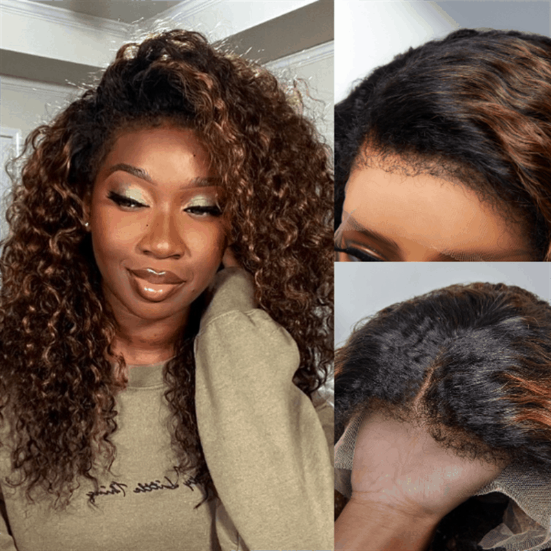 lace front human hair highlight wig
