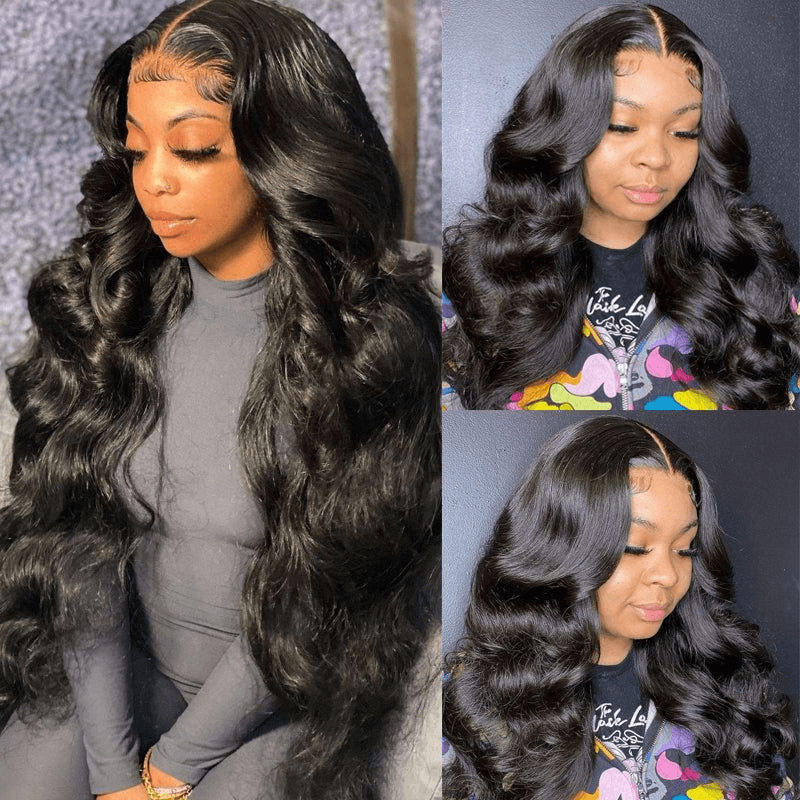 High-volume Black Body Wave Wigs Big Curls 