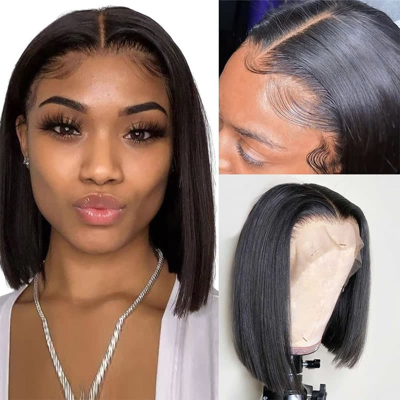 Bogo Free Headband Deep Wave Wigs And Short Bob 13×4×1 T Part Lace Wig