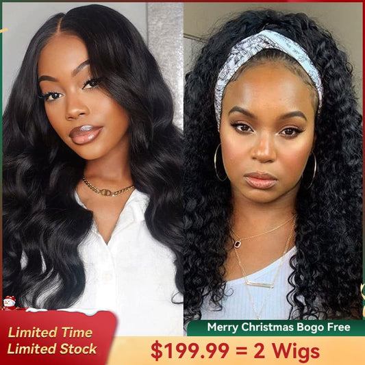 Bogo Free 360 Lace Body Wave And Free Jerry Curly Headband Wig