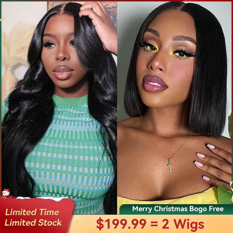 Bogo Free Body Wave 13×4 Lace And Free Bob Lace Frontal Wig