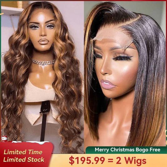 Bogo Free Highlight Body Wave And Free Highlight Glueless Bob Wig