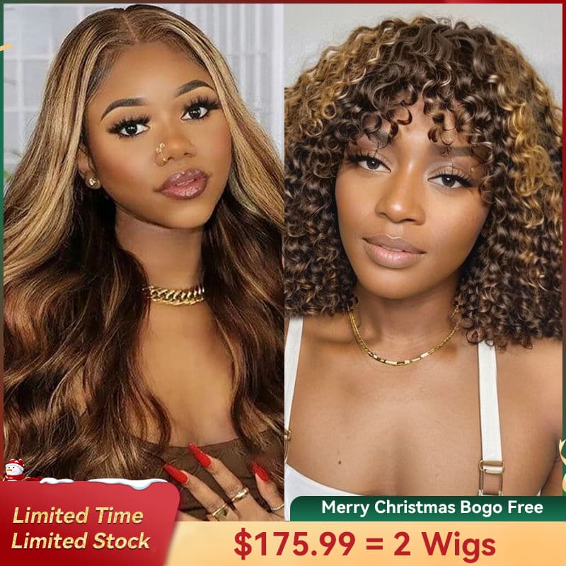 Bogo Free Highlight Body Wave Wear Go Wig And Highlight Deep Curly Bob Lace Wig