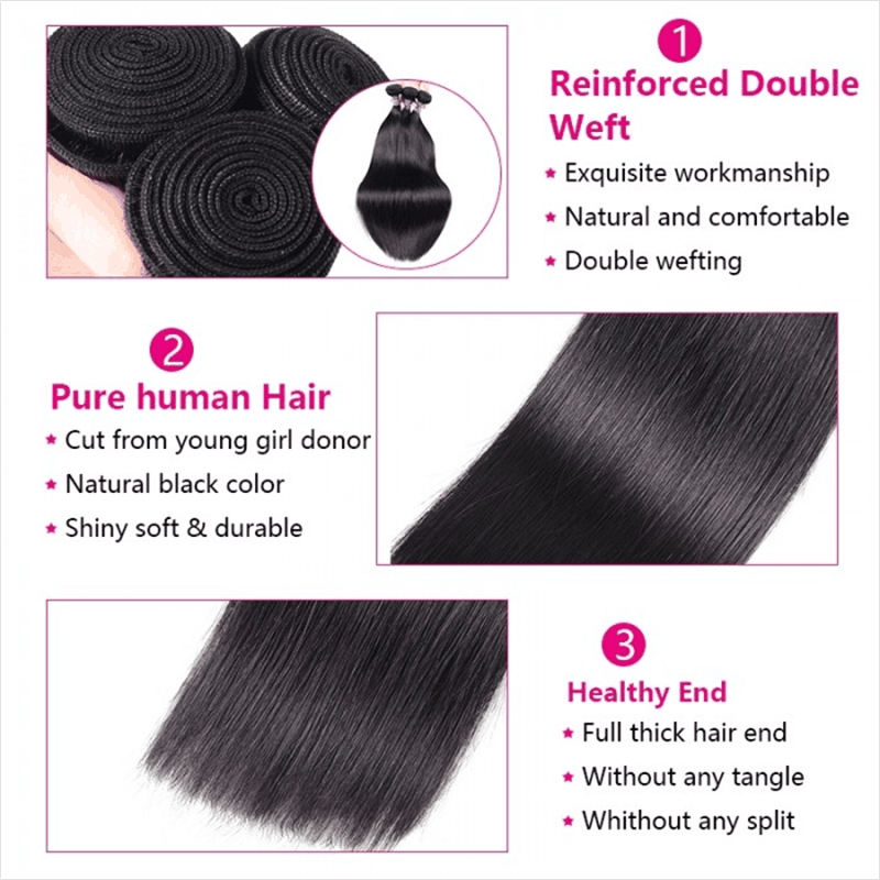 Brazilian Straight Body Wave Affordable Unprocessed Virgin Human Hair 1 Bundle 3 Bundles Human Hair Weave