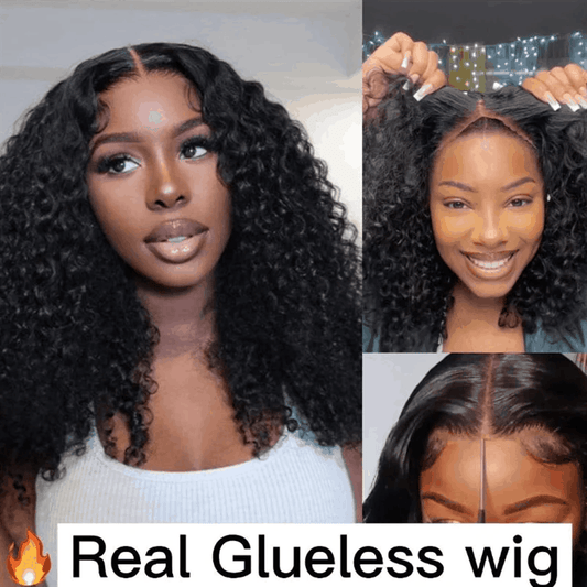 Flash Sale Easy Wear Go Kinky Curly HD Lace Front Wigs Pre Cut Lace Glueless Wig Pre Plucked