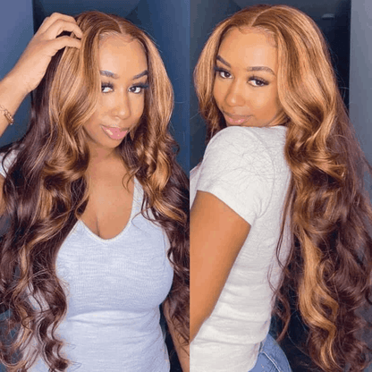 $121-$120 Code Save120 Highlight Body Wave Wear and Go Glueless Wigs Pre Cut Lace Body Wave