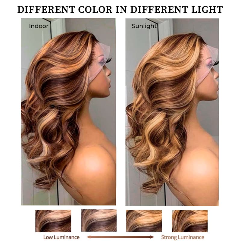 long curly hair highlighted wigs
