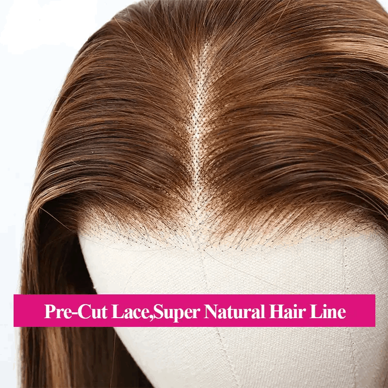 Flash Sale Highlight Color Glueless Silky Straight Pre-cut Lace Wig Beginner Friendly For Brand Day