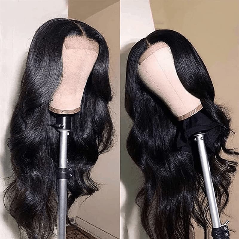 high-volume natural black remyforte glueless lace wigs