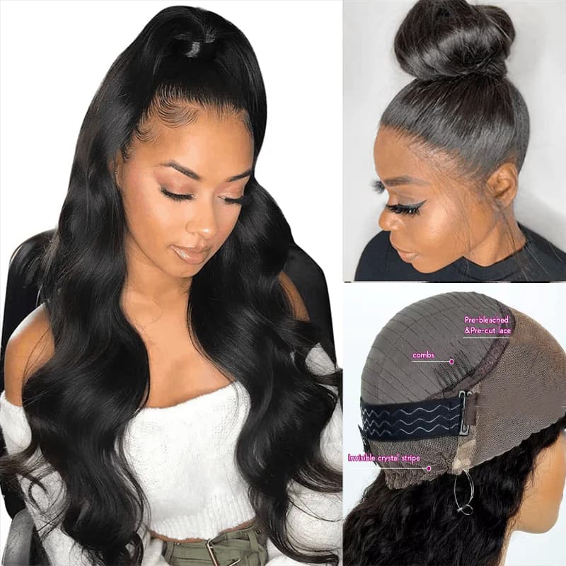 Flash Sale 360 Lace Front Wig Virgin Human Hair Natural Looking Pull & Go 360 Lace Wigs 180% Density