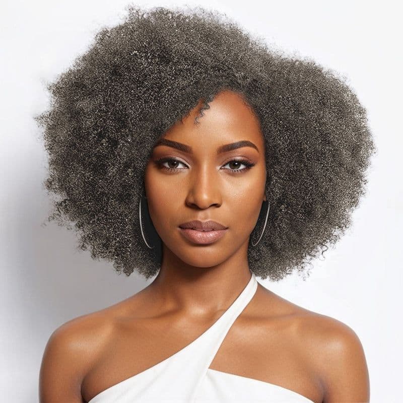 light grey afro kinky bulk hair