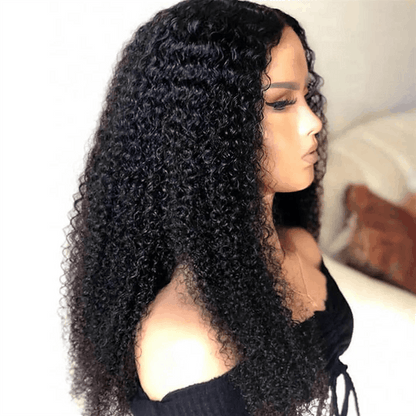 kinky curly glueless lace wigs black hair