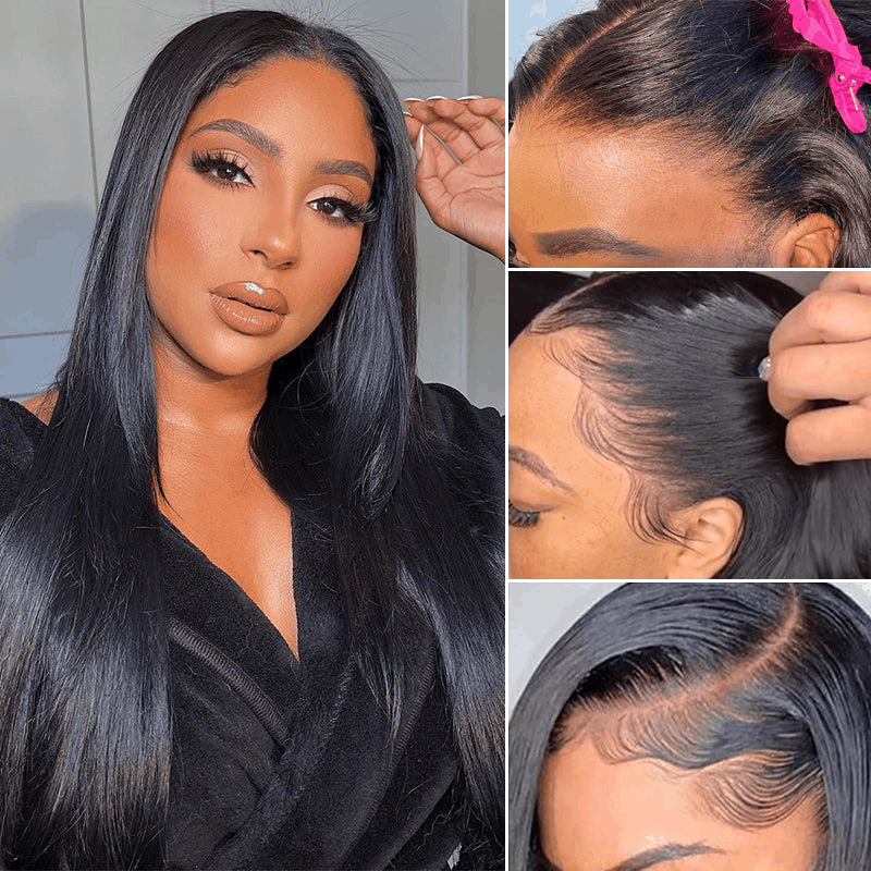 Wear And Go Pre Cut Straight Glueless HD Lace Wigs Natural Hairline – Remy  Forte