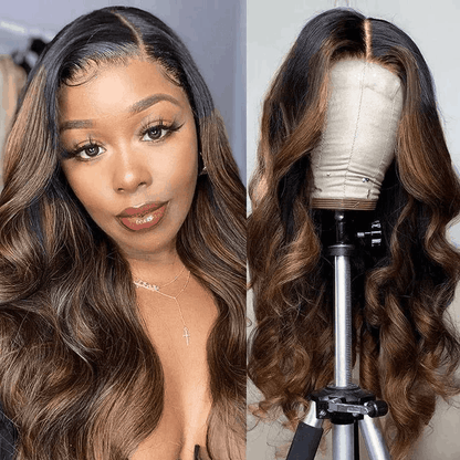 Colored Human Hair Full Scalp Lace Wigs