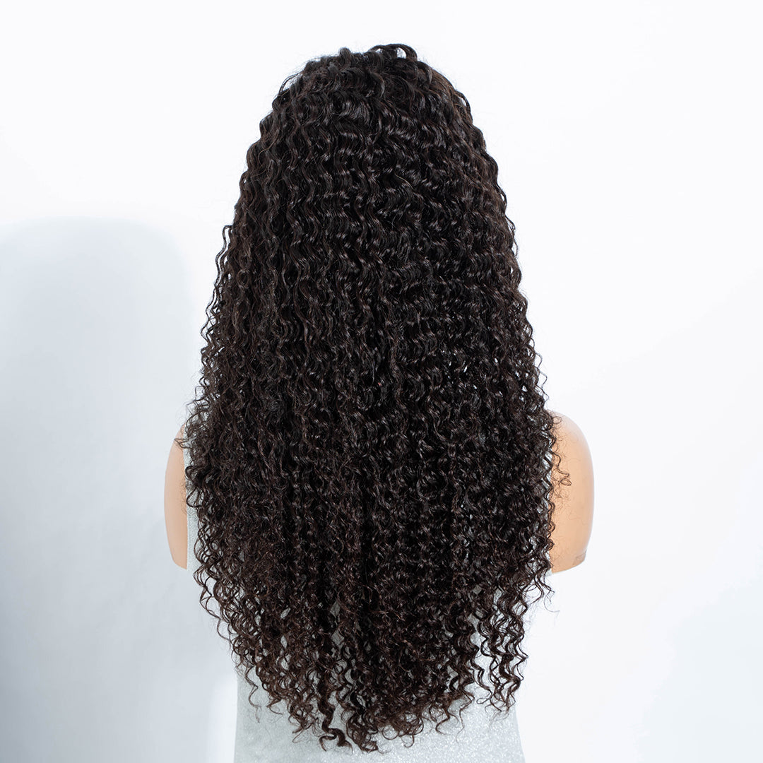 13x4 Lace Frontal Wig Kinky Curly Pre-Cut Glueless Human Hair HD Lace Wigs 180 Density Wear Go Wig Beginner Friendly
