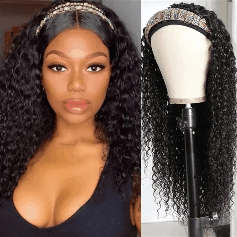 Kinky Straight 5×5 Pre Cut Lace Wig And Jerry Curly Headband Wig 13×4×1 T Part Lace Bob Wig $199 Get 3 Wigs Sale