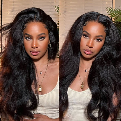 Kinky Straight V Part Wig Beginner Friendly Upgrade U Part Glueless Human Hair Wigs